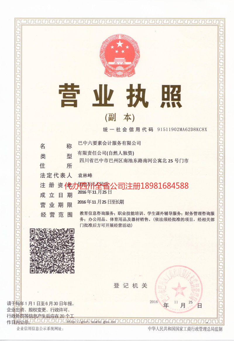 阜新阜新六要素会计服务有限公司